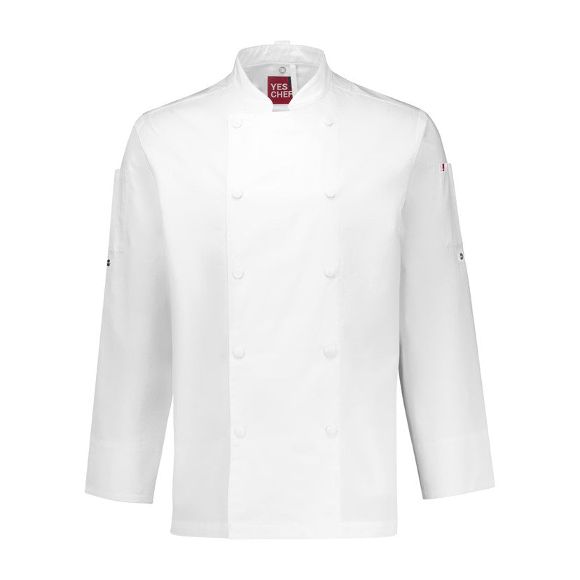 Biz Gusto Mens Long Sleeve Chef Jacket CH430ML in White