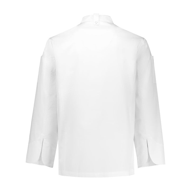 Biz Gusto Mens Long Sleeve Chef Jacket CH430ML in White, view 2