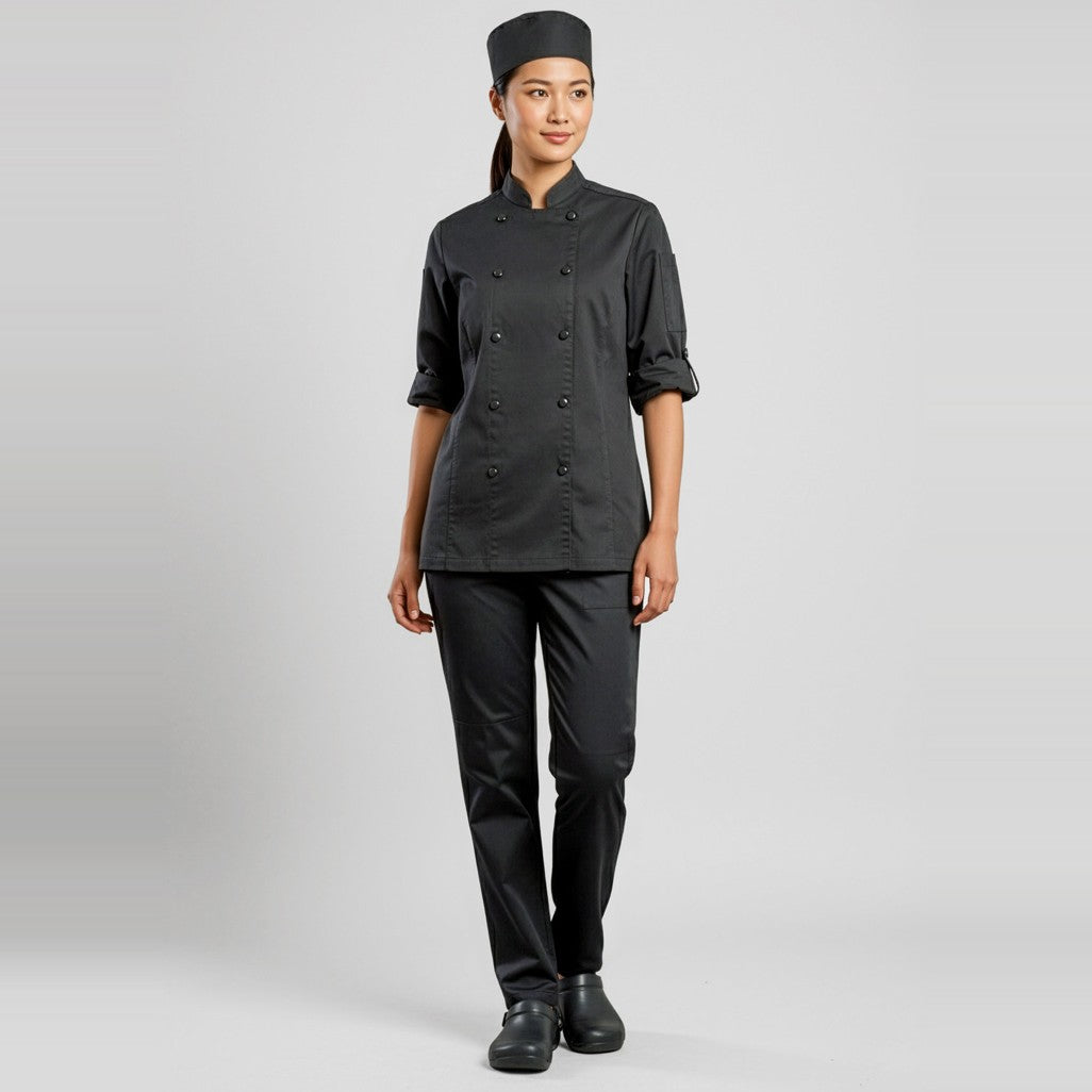 Biz Saffron Womens Chef Flex Pant CH432L, worn by model