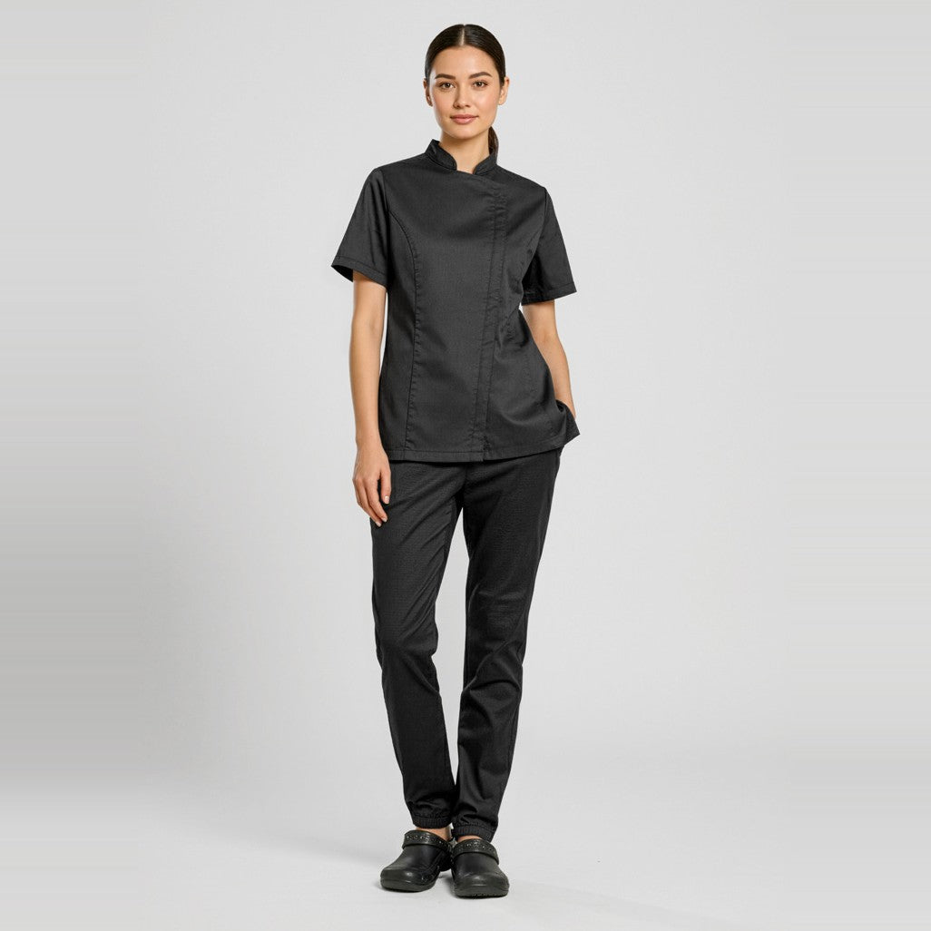 Biz Cajun Womens Chef Jogger Pant CH433L, worn by model