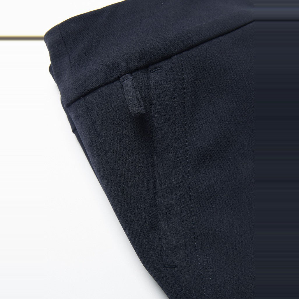 Biz Jane Womens Stretch Pant CL041LL in Navy, worn by model, view 3
