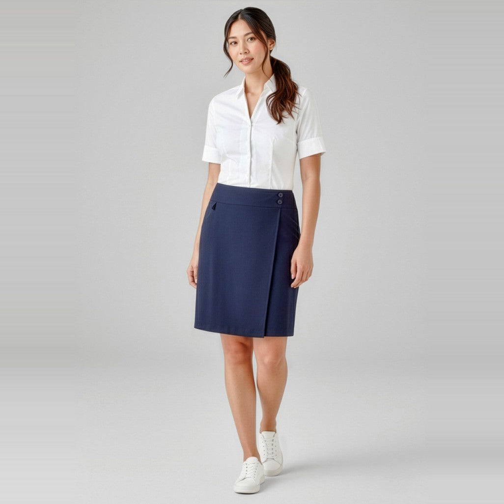 Biz Comfort Waist Womens Skort CL145LS, worn by model
