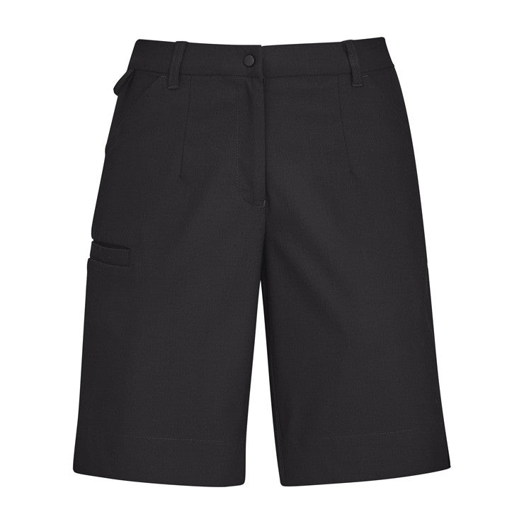 Biz Comfort Waist Womens Cargo Short CL957LS in Charcoal