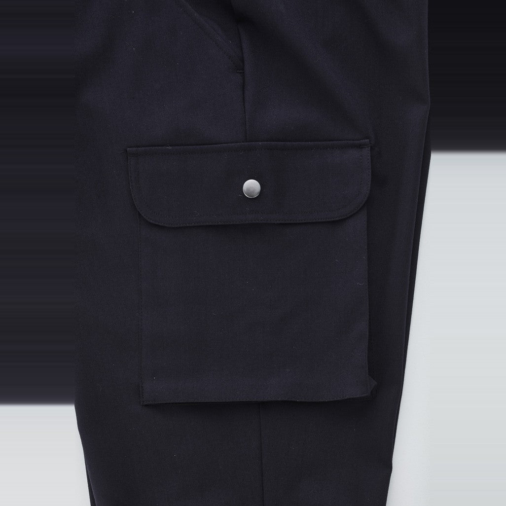Biz Comfort Waist Mens Cargo Pant CL959ML in Black, worn by model, view 4