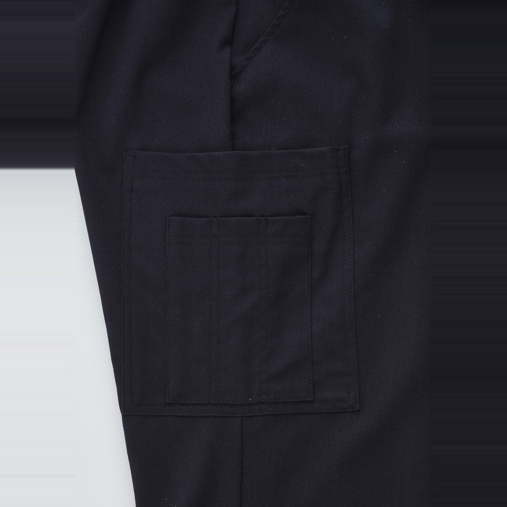 Biz Comfort Waist Mens Cargo Pant CL959ML in Black, worn by model, view 5