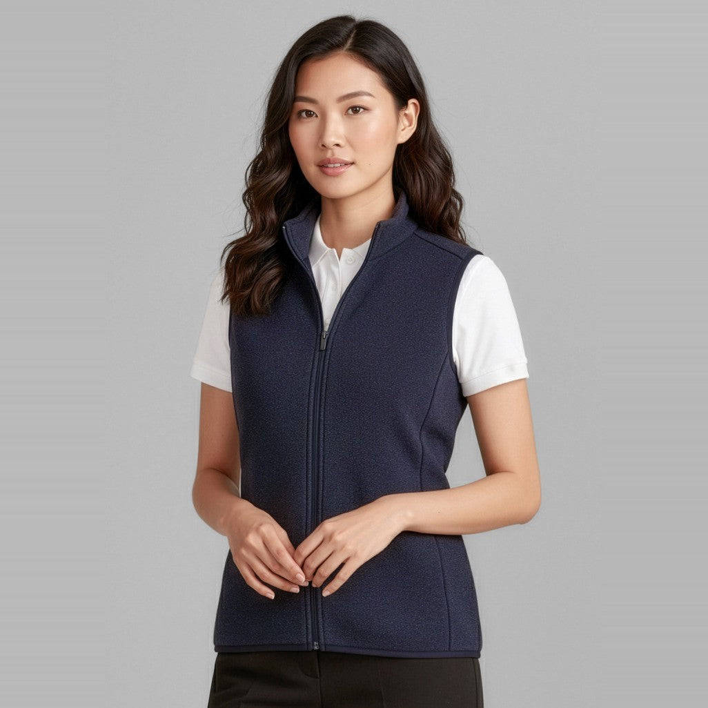 Biz Nova Womens Zip Front Vest CO343LV, worn by model