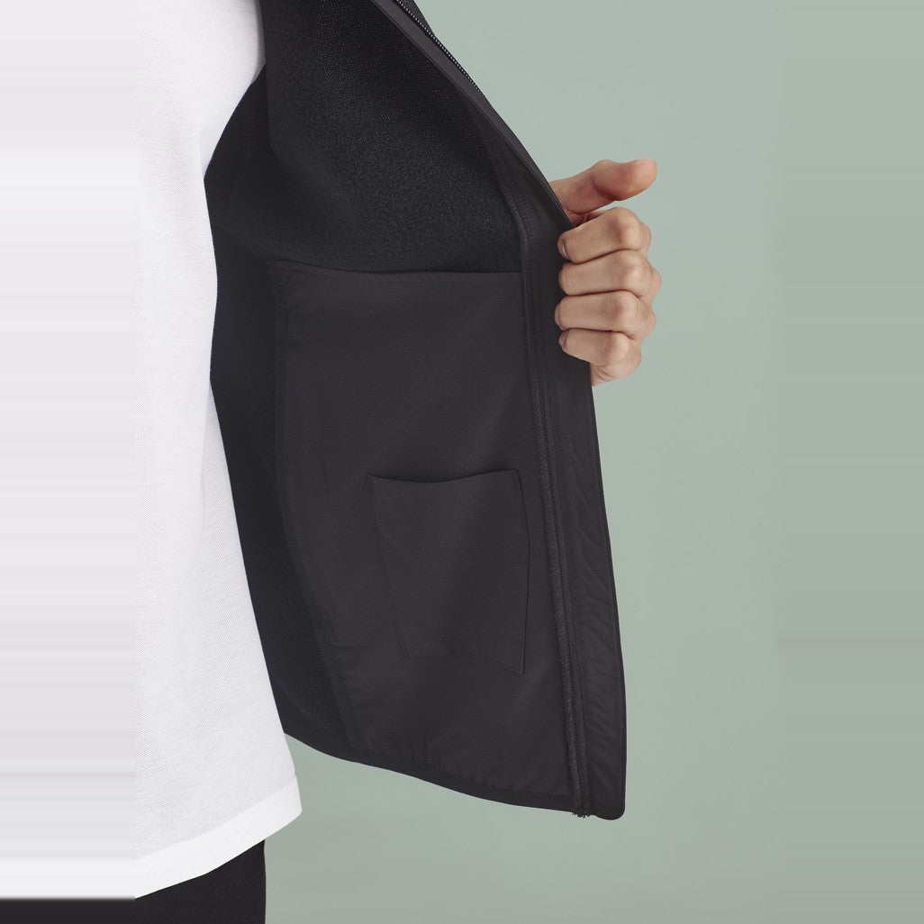 Biz Nova Mens Zip Front Vest CO343MV in Navy Marle, worn by model