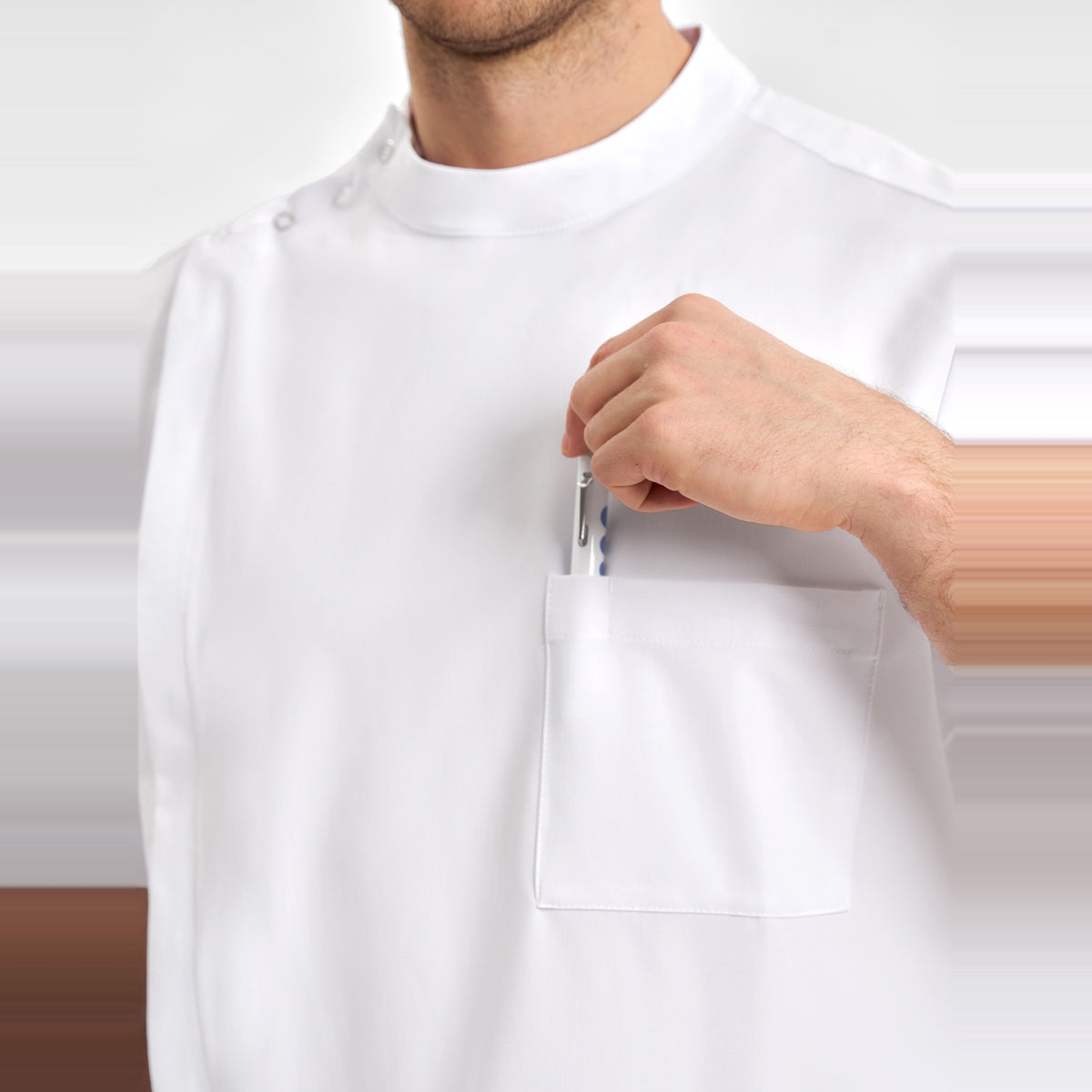 Inaura Essence Mens Jacket CPT451MS in White, worn by model, view 6