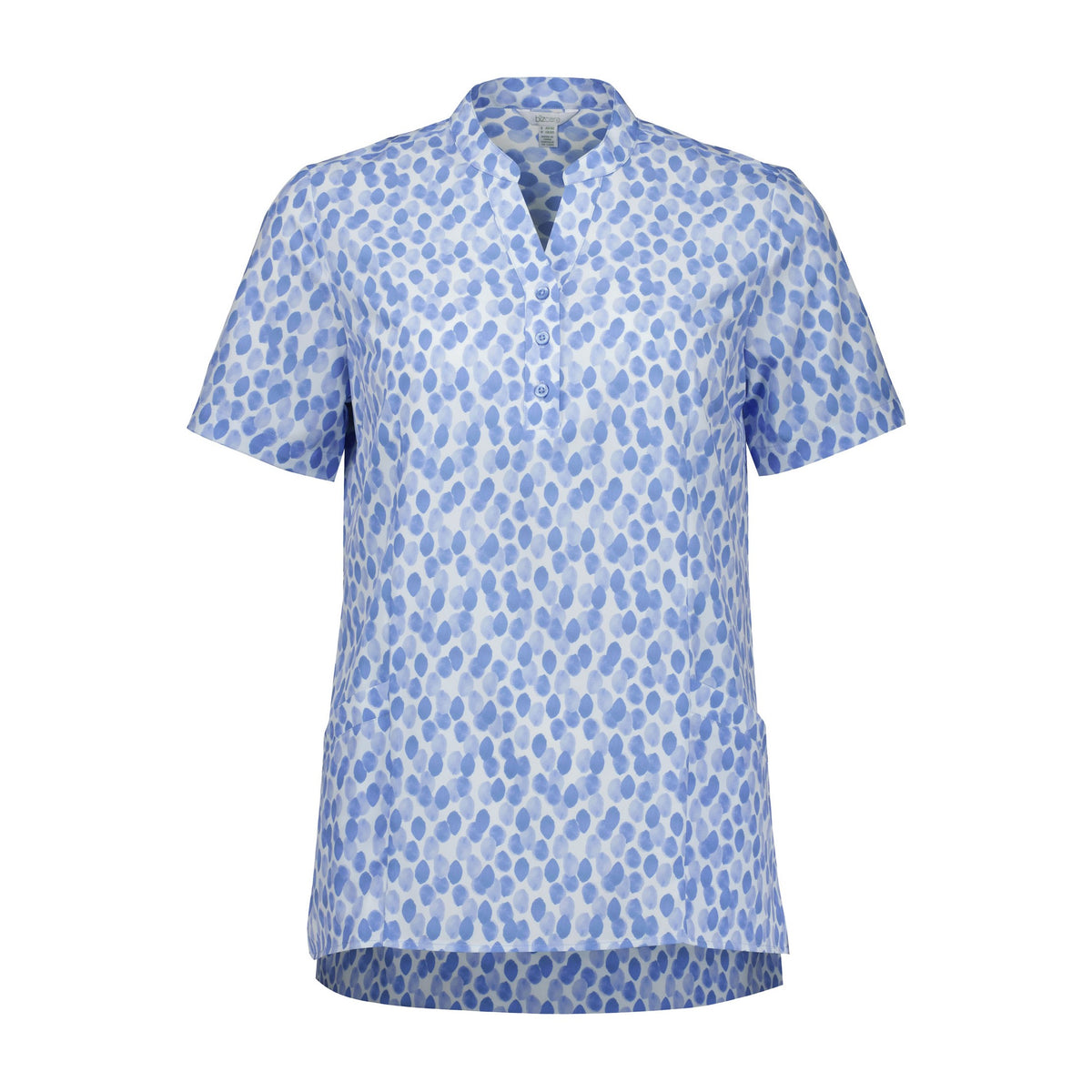 Biz Florence Womens Stardust Print Tunic CS450LS in Mid Blue