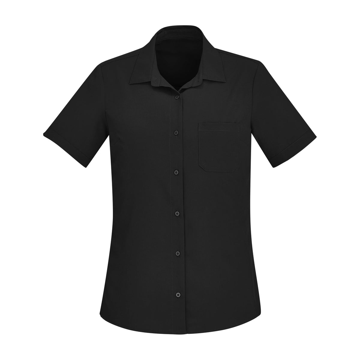 Biz Florence Womens Plain Short Sleeve Shirt CS947LS in Black