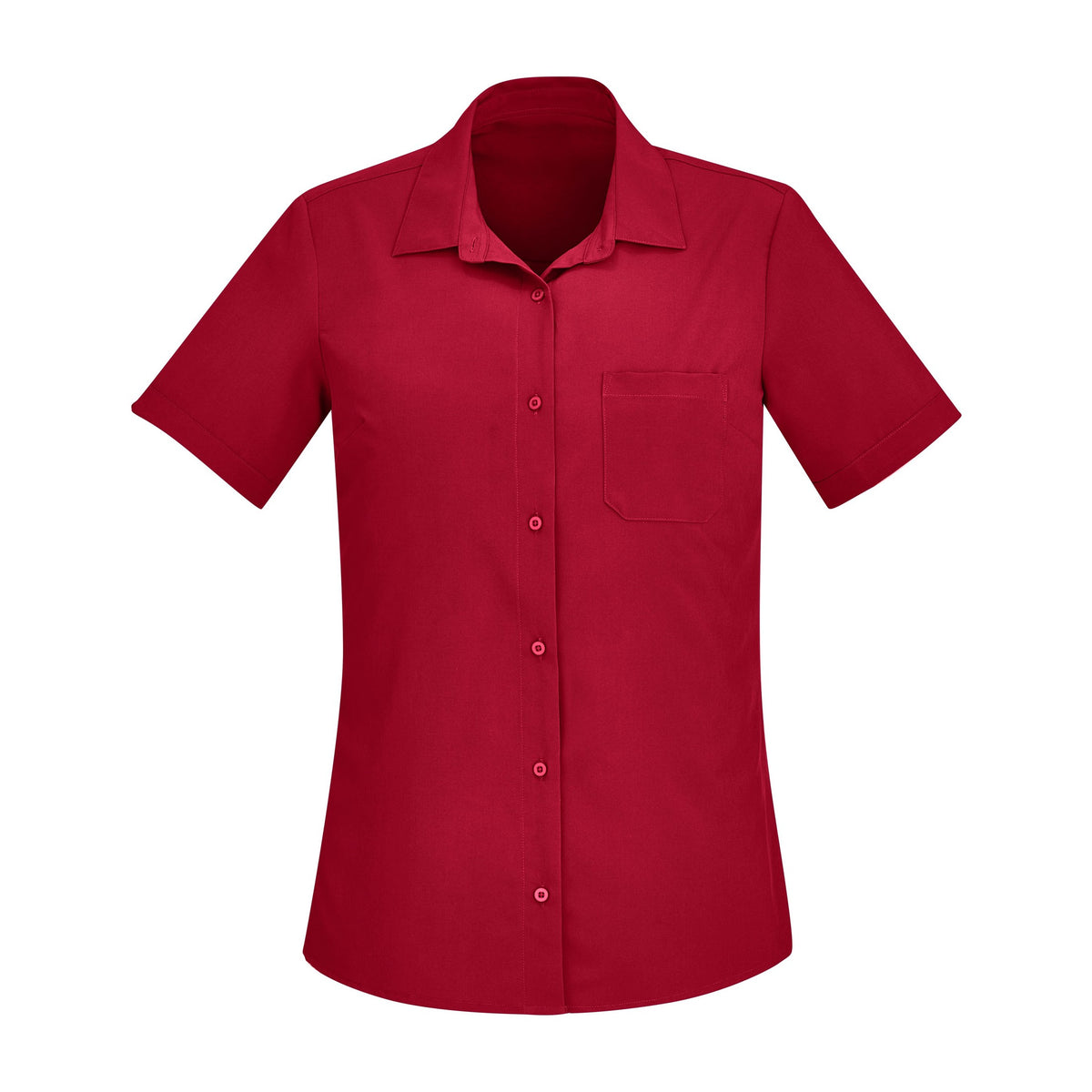 Biz Florence Womens Plain Short Sleeve Shirt CS947LS in Cherry