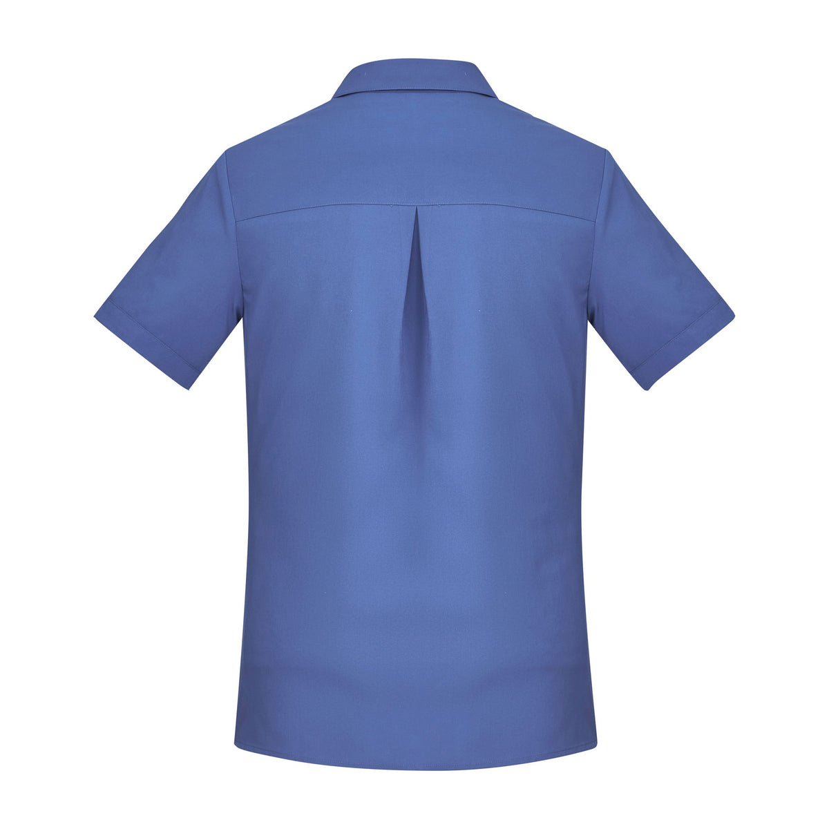 Biz Florence Womens Plain Short Sleeve Shirt CS947LS in Mid Blue, view 2
