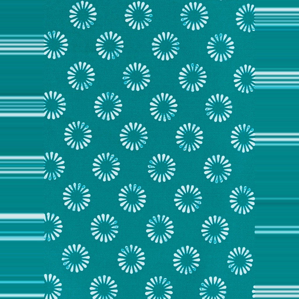 Biz Florence Womens Daisy Print Short Sleeve Shirt CS948LS in Teal, view 3