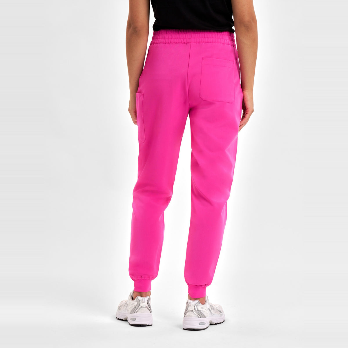 Inaura Pink Womens Jogger Scrub Pant CSP241LL in Pink, worn by model, view 4