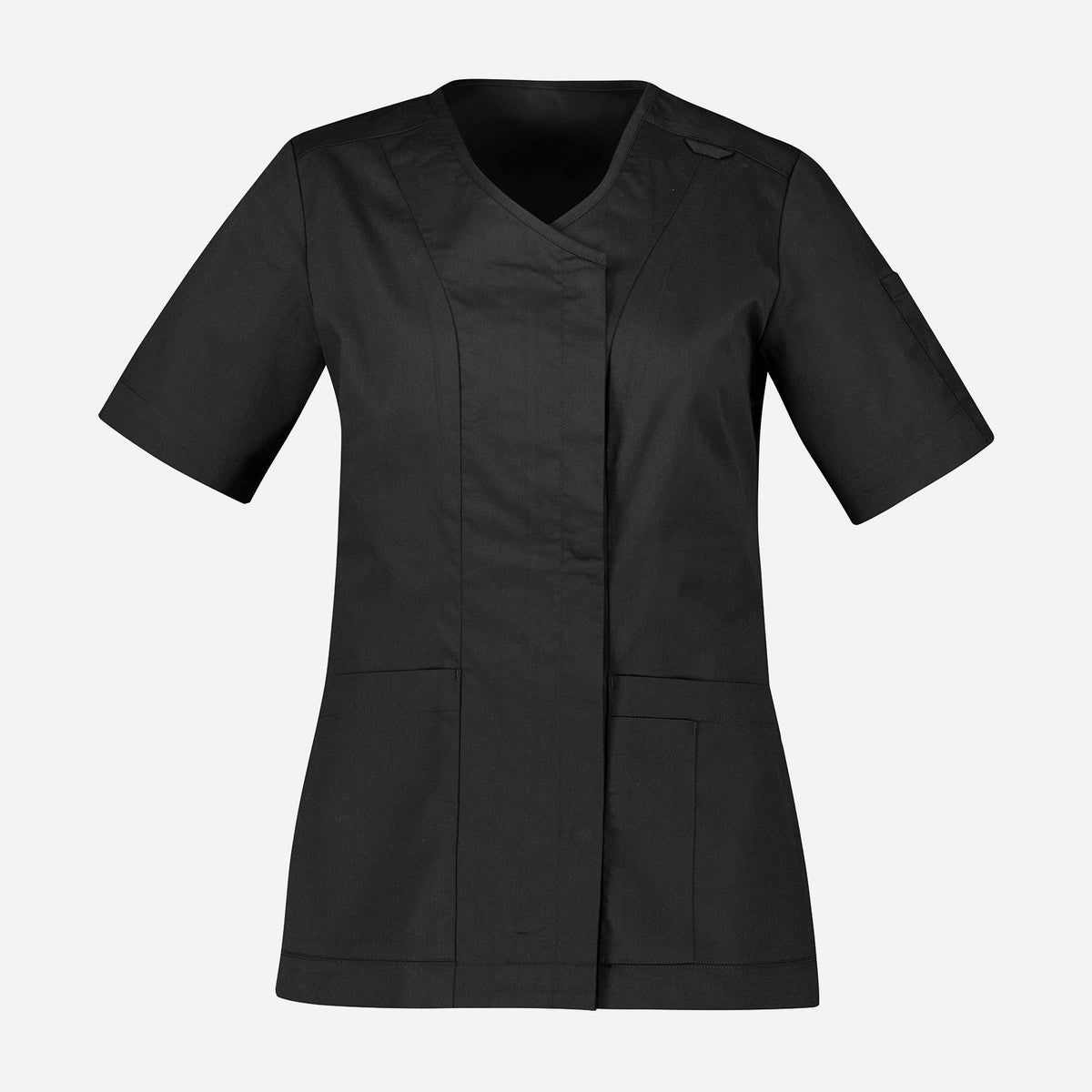 Inaura Parks Womens Zip Front Scrub Top CST240LS in Black