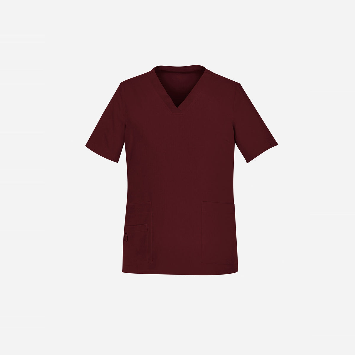 Inaura Avery Womens V-Neck Scrub Top CST941LS in Burgundy