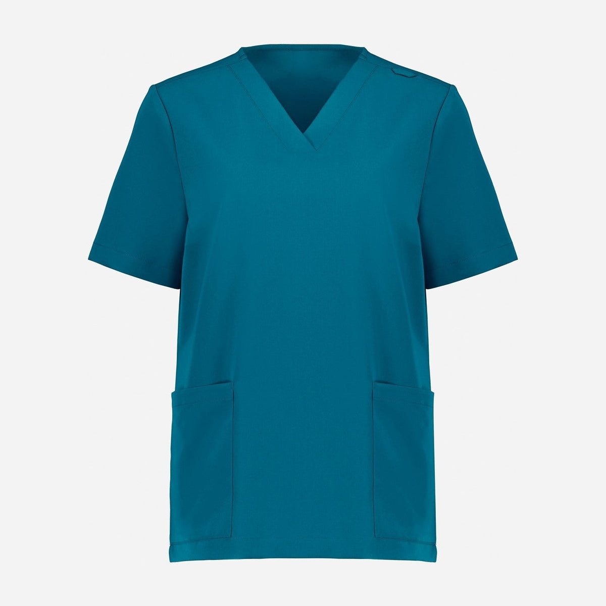 Inaura Pulse Womens V-Neck Scrub Top CU543LS in Caribbean Blue