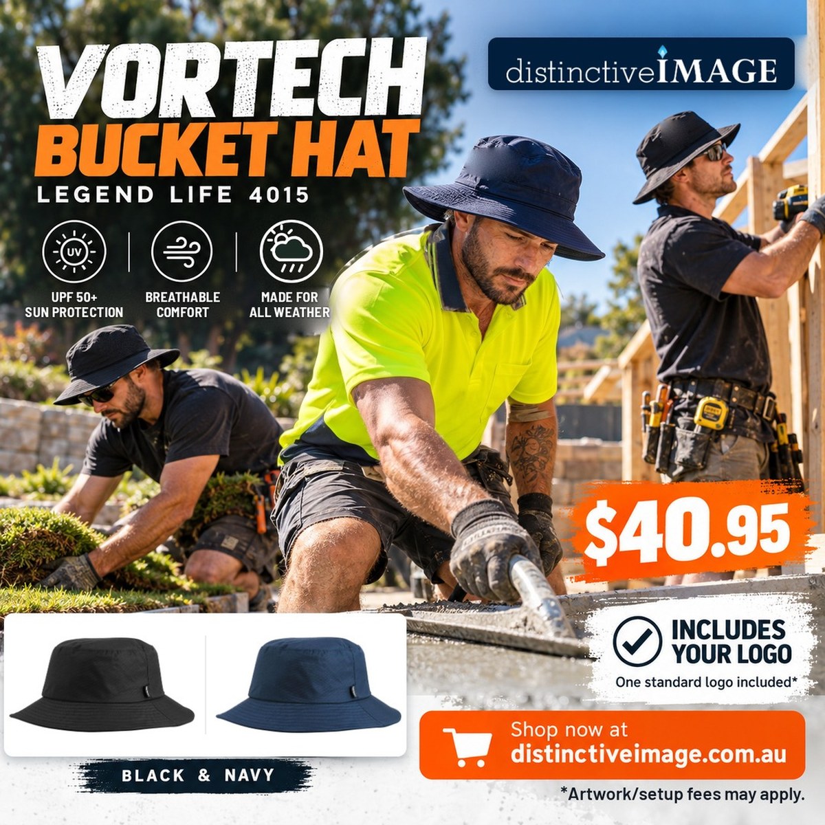 Legend Life Vortech 4015 bucket hat, $40.95, includes your logo