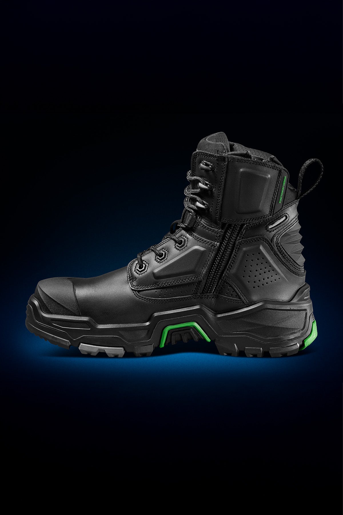 FXD DURA-X ONE High Cut Nitrocore Work Boot in Black, view 2