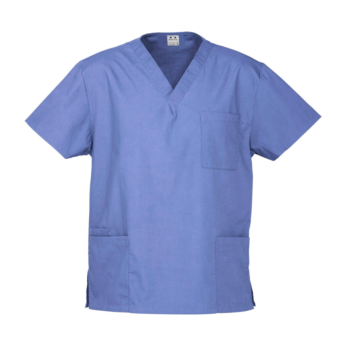 Biz Unisex Classic Scrubs Top H10612 in Mid Blue