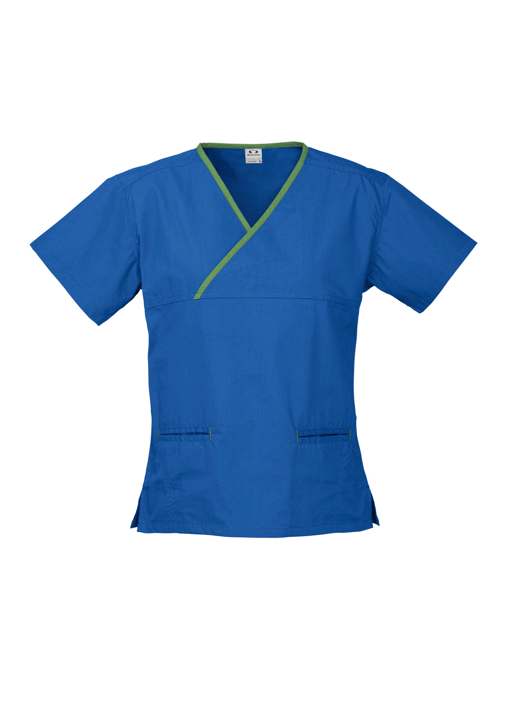 Biz Womens Contrast Crossover Scrubs Top H10722