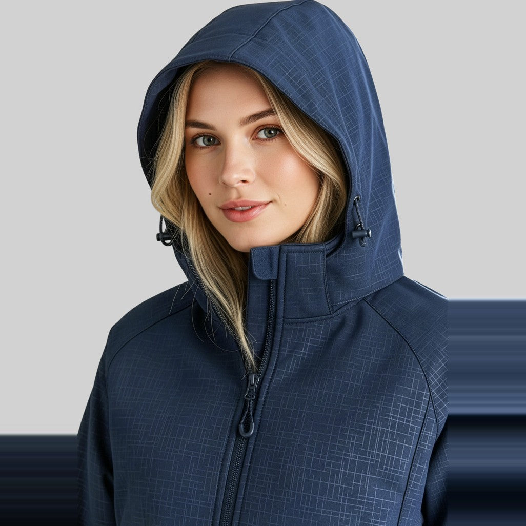 Biz Geo Womens Jacket J135L in Navy, worn by model