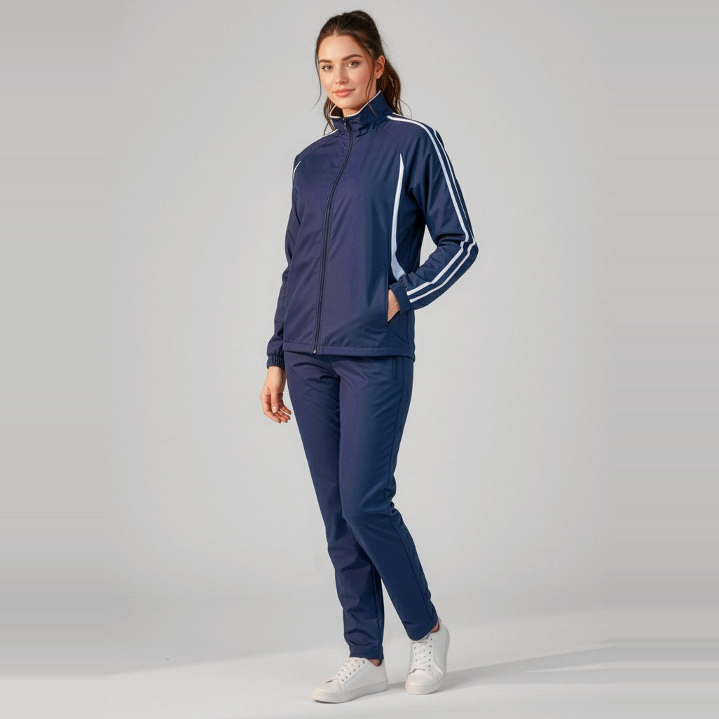 Biz Flash Unisex Jacket J3150 in Navy/White, worn by model, view 2