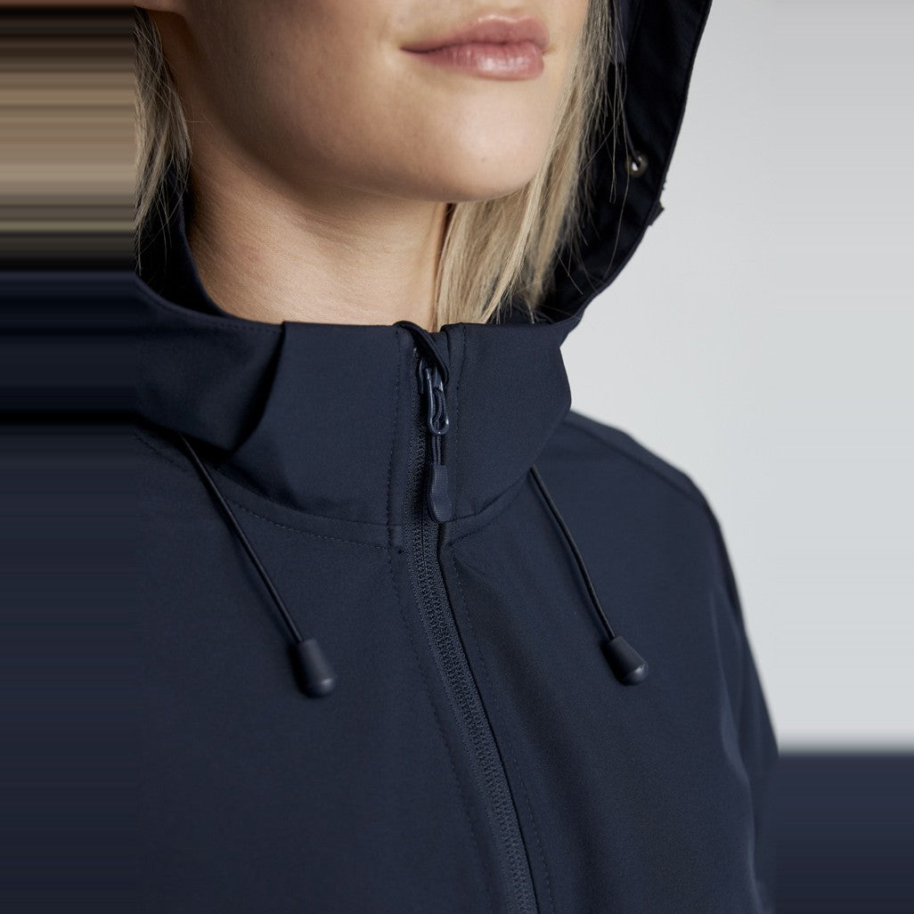 Biz Atlas Womens Jacket J502L in Navy, worn by model, view 4