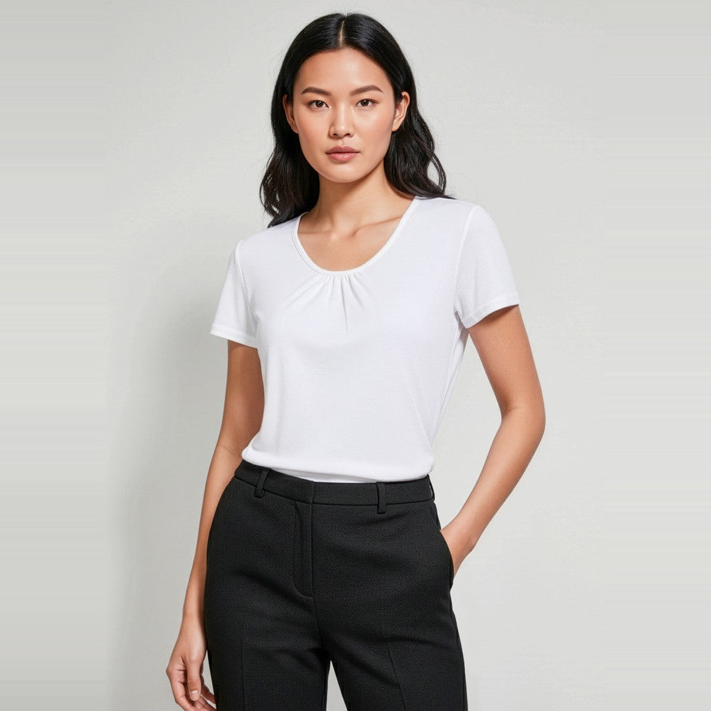 Biz Chic Womens Top K315LS in White, worn by model