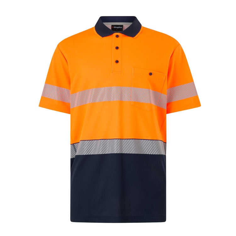 King Gee Originals Hi Vis Spliced Taped Cotton Back Short Sleeve Shirt K54928