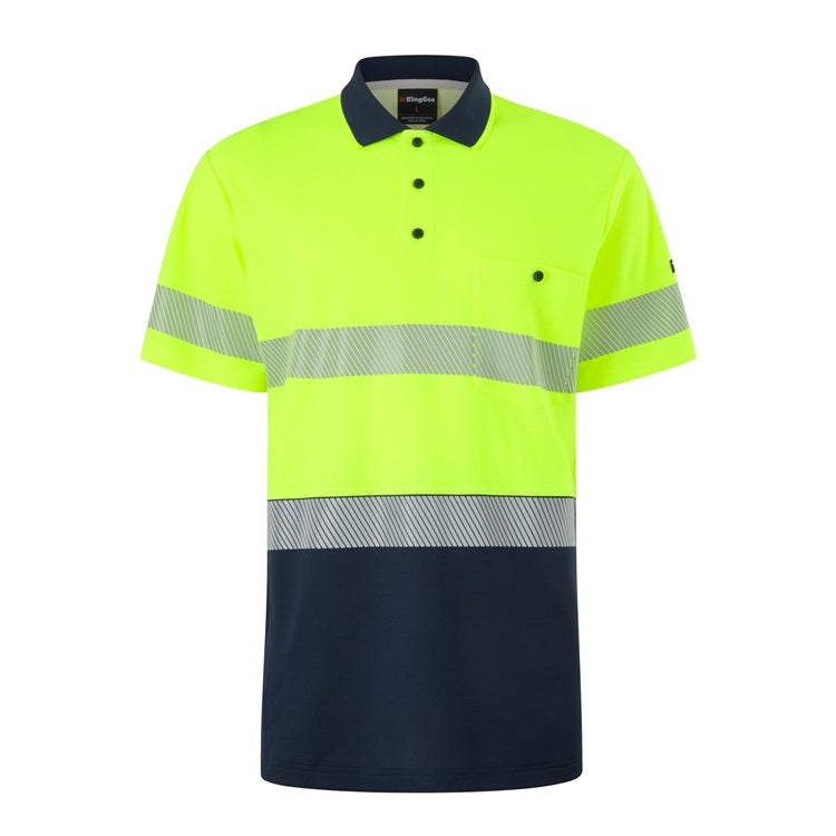 King Gee Originals Hi Vis Spliced Taped Cotton Back Short Sleeve Shirt K54928