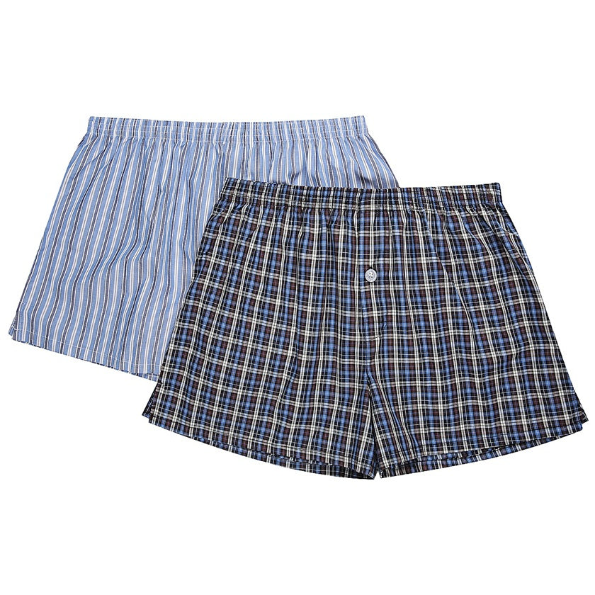 Nitelife Mens Boxer Shorts Check & Stripe 2 Pack CLEARANCE
