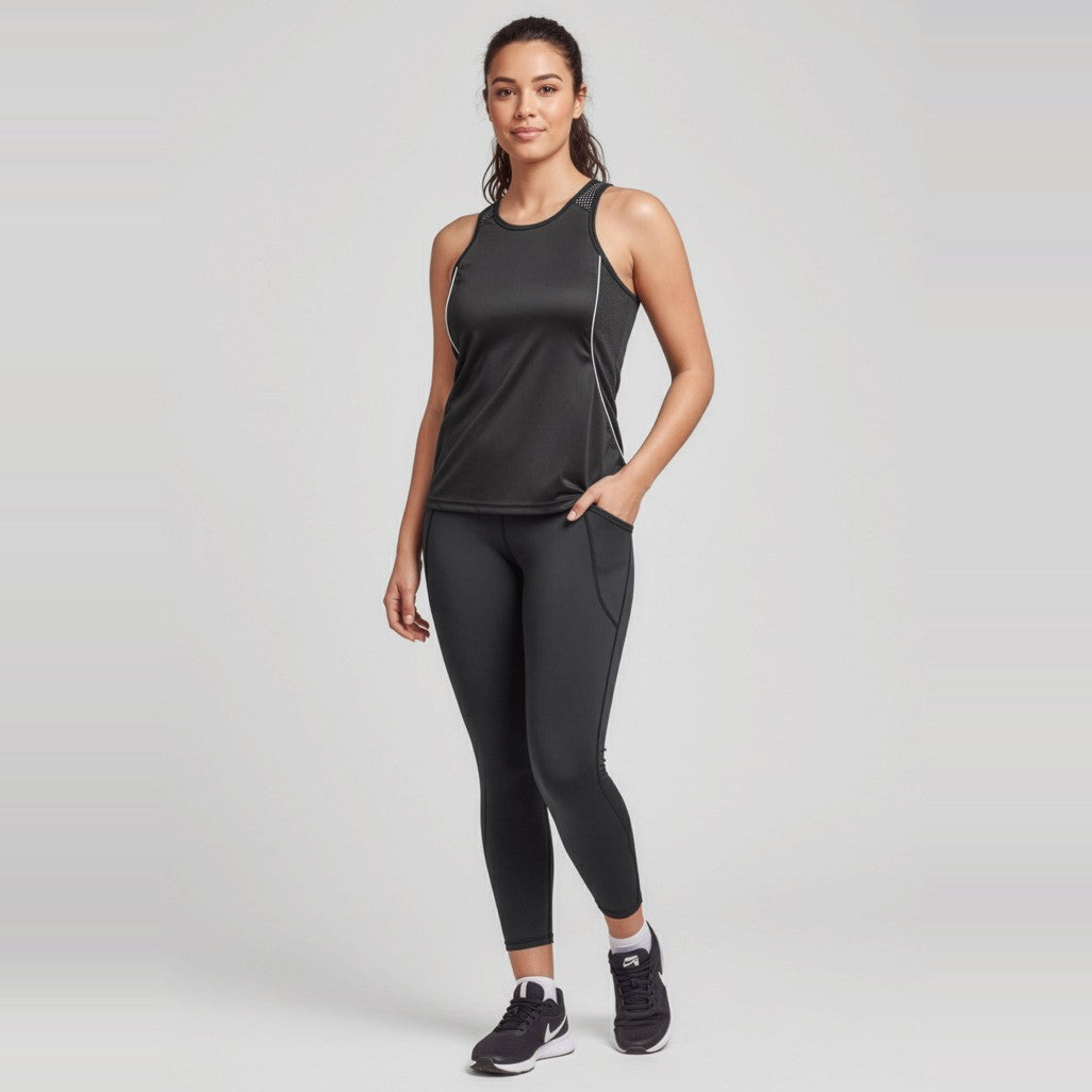 Biz Luna Womens 7/8 Length Legging L323LT in Black, worn by model
