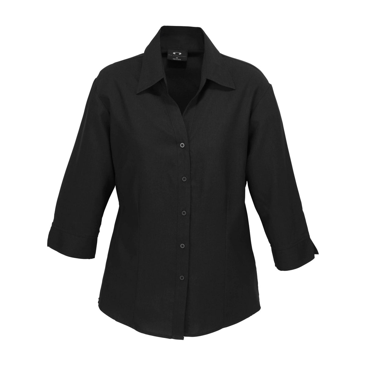 Biz Oasis Womens 3/4 Sleeve Shirt LB3600 in Black