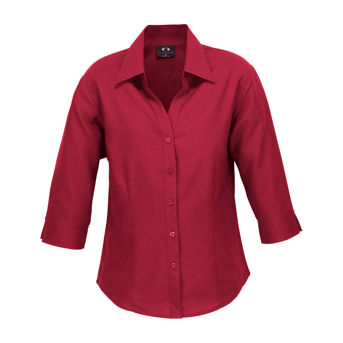 Biz Oasis Womens 3/4 Sleeve Shirt LB3600 in Cherry