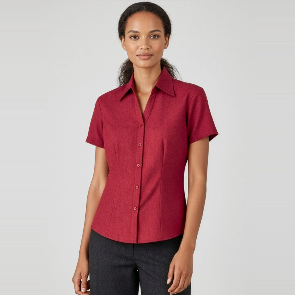 Biz Oasis Womens Short Sleeve Shirt LB3601, worn by model