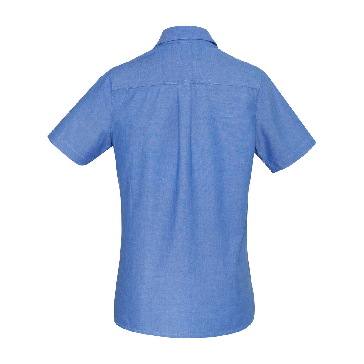 Biz Chambray Womens Short Sleeve Shirt LB6200 in Chambray Blue, view 2