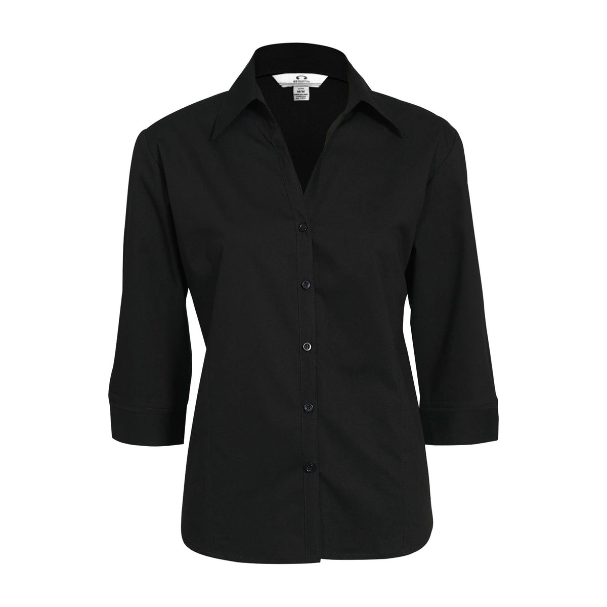 Biz Metro Womens 3/4 Sleeve Shirt LB7300 in Black