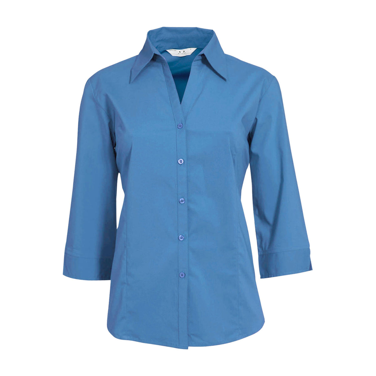 Biz Metro Womens 3/4 Sleeve Shirt LB7300 in Mid Blue