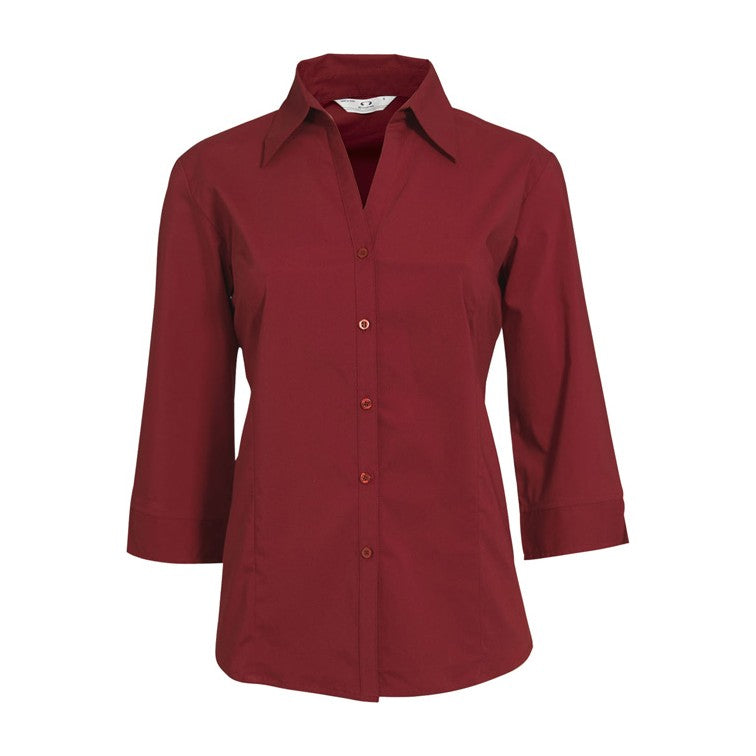 Biz Metro Womens 3/4 Sleeve Shirt LB7300, worn by model