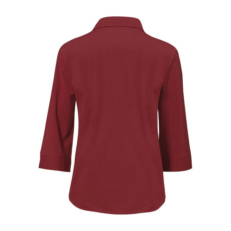 Biz Metro Womens 3/4 Sleeve Shirt LB7300 in Cherry