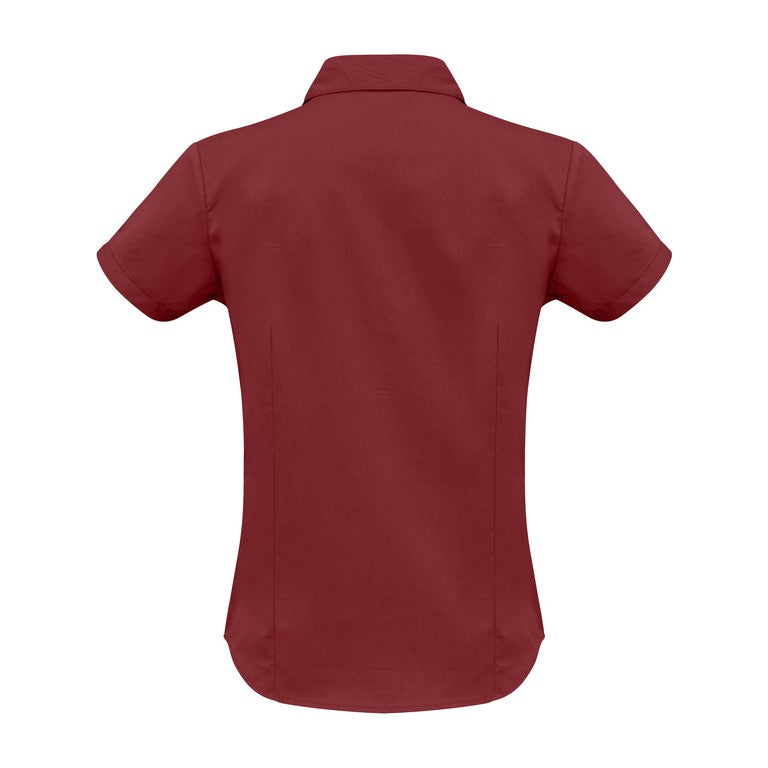 Biz Metro Womens Short Sleeve Shirt LB7301 in Cherry