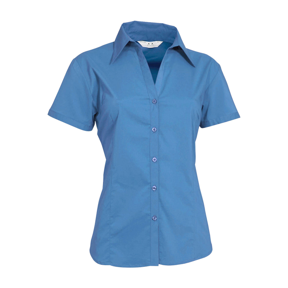 Biz Metro Womens Short Sleeve Shirt LB7301 in Mid Blue