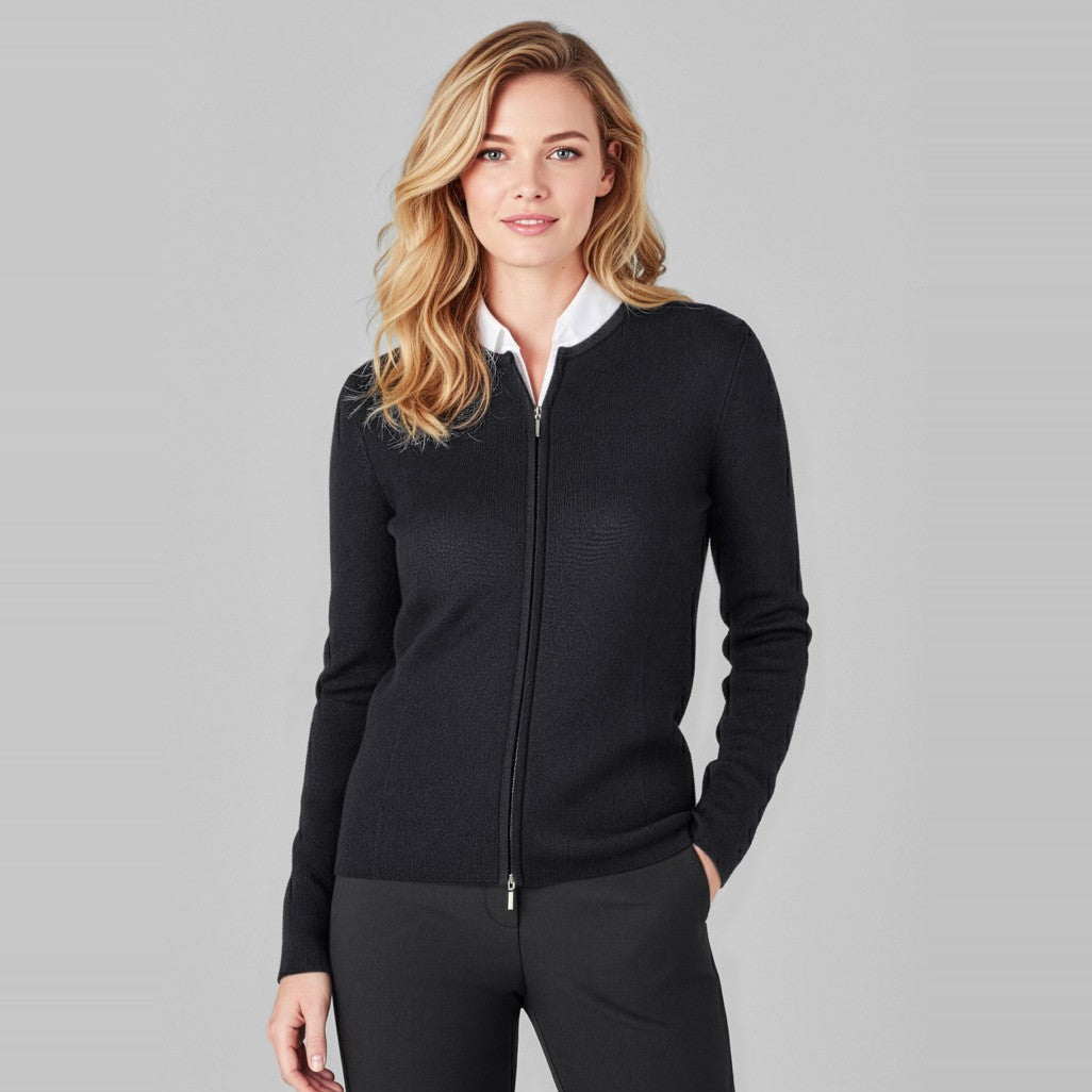 Biz 2-Way Womens Zip Cardigan LC3505, worn by model