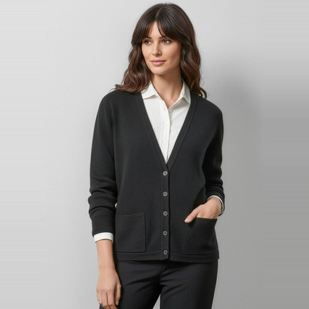 Biz Woolmix Womens Cardigan LC8008, worn by model