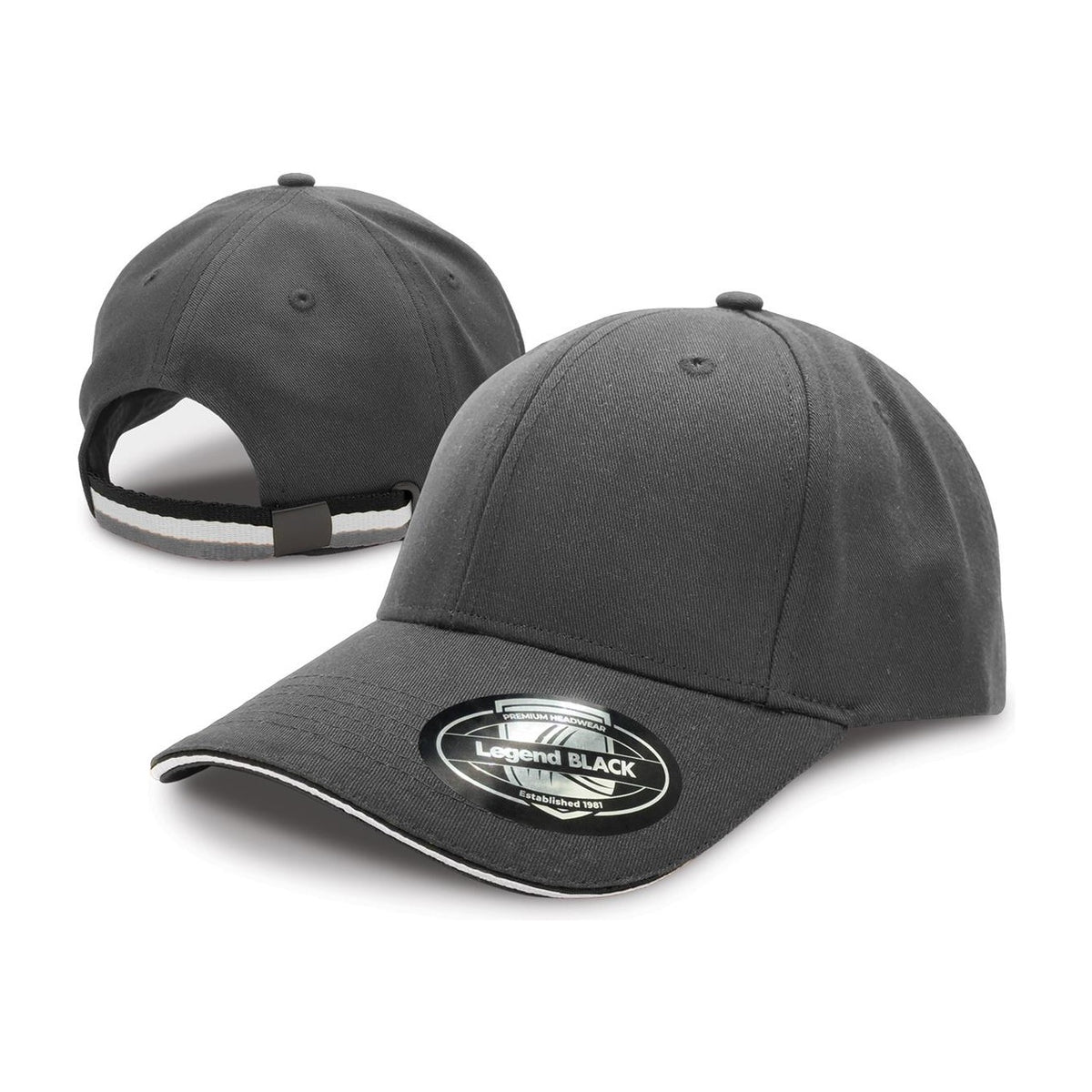 Legend Life San Marino Cap 7033 in Charcoal/Black/White