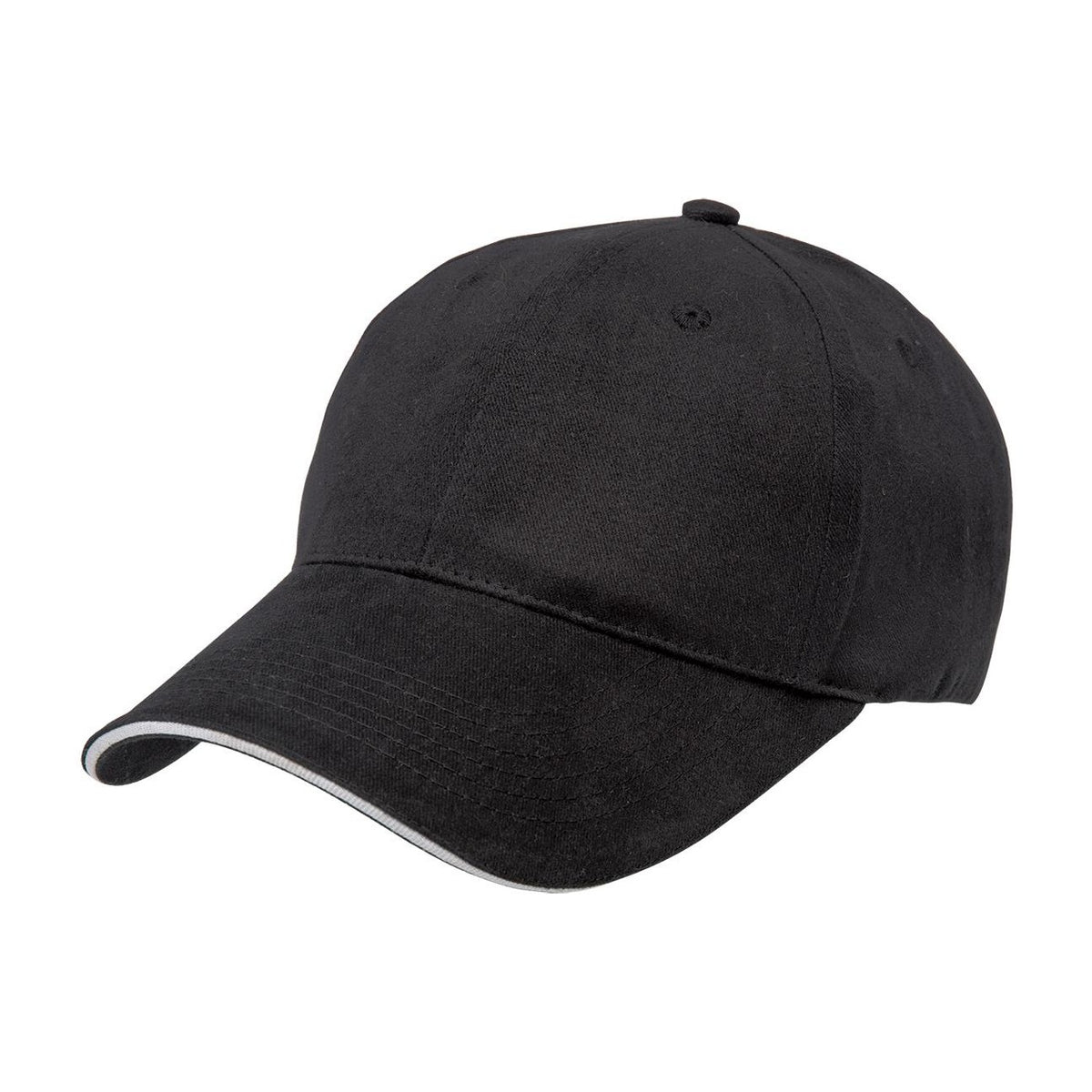 Legend Life Premium Soft Sandwich Peak Cap 8001 in Black/Chalk White