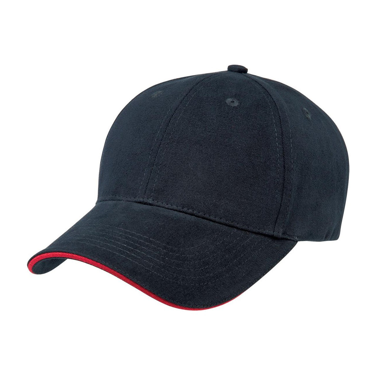 Legend Life Premium Soft Sandwich Peak Cap 8001 in Navy/Red