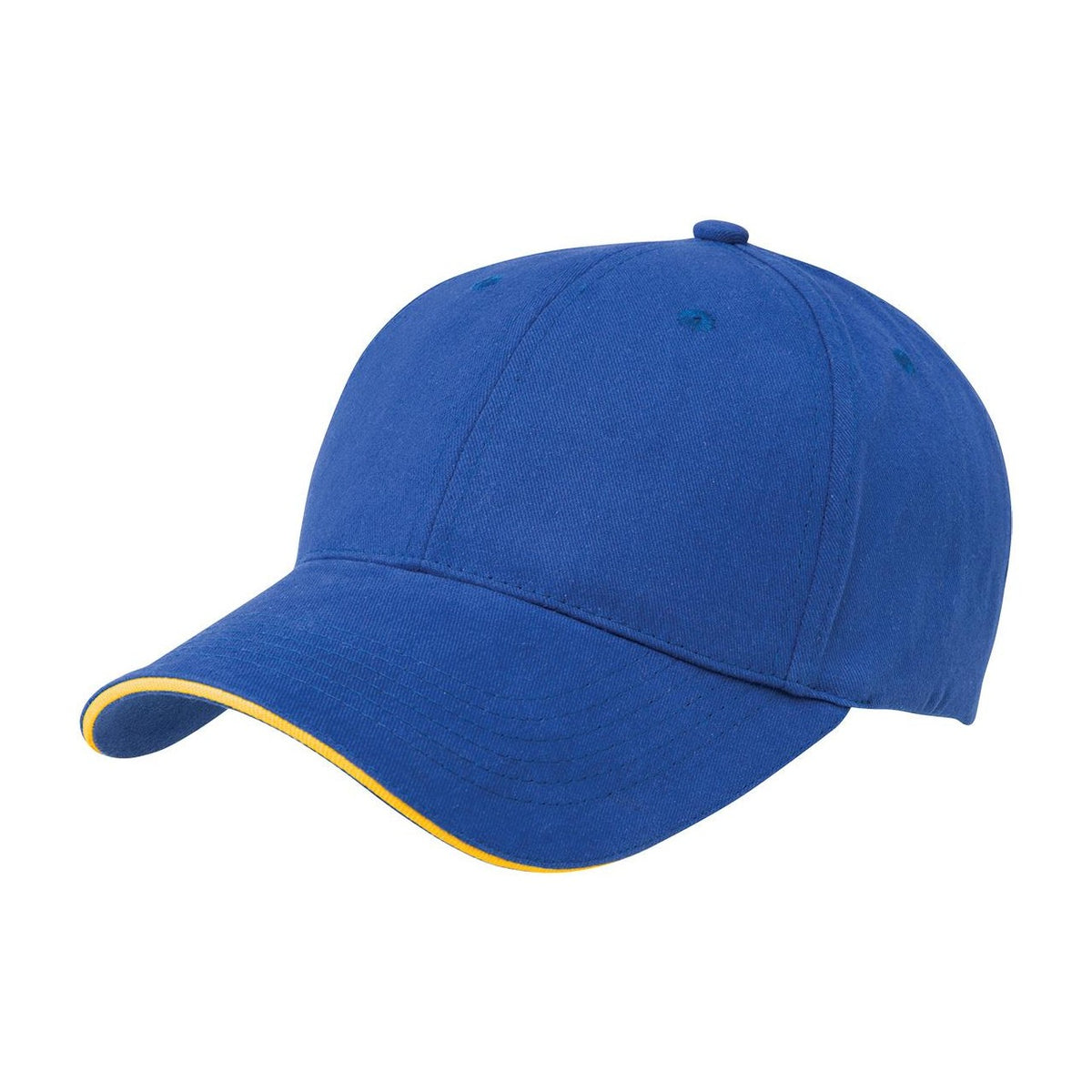 Legend Life Premium Soft Sandwich Peak Cap 8001 in Royal/Gold