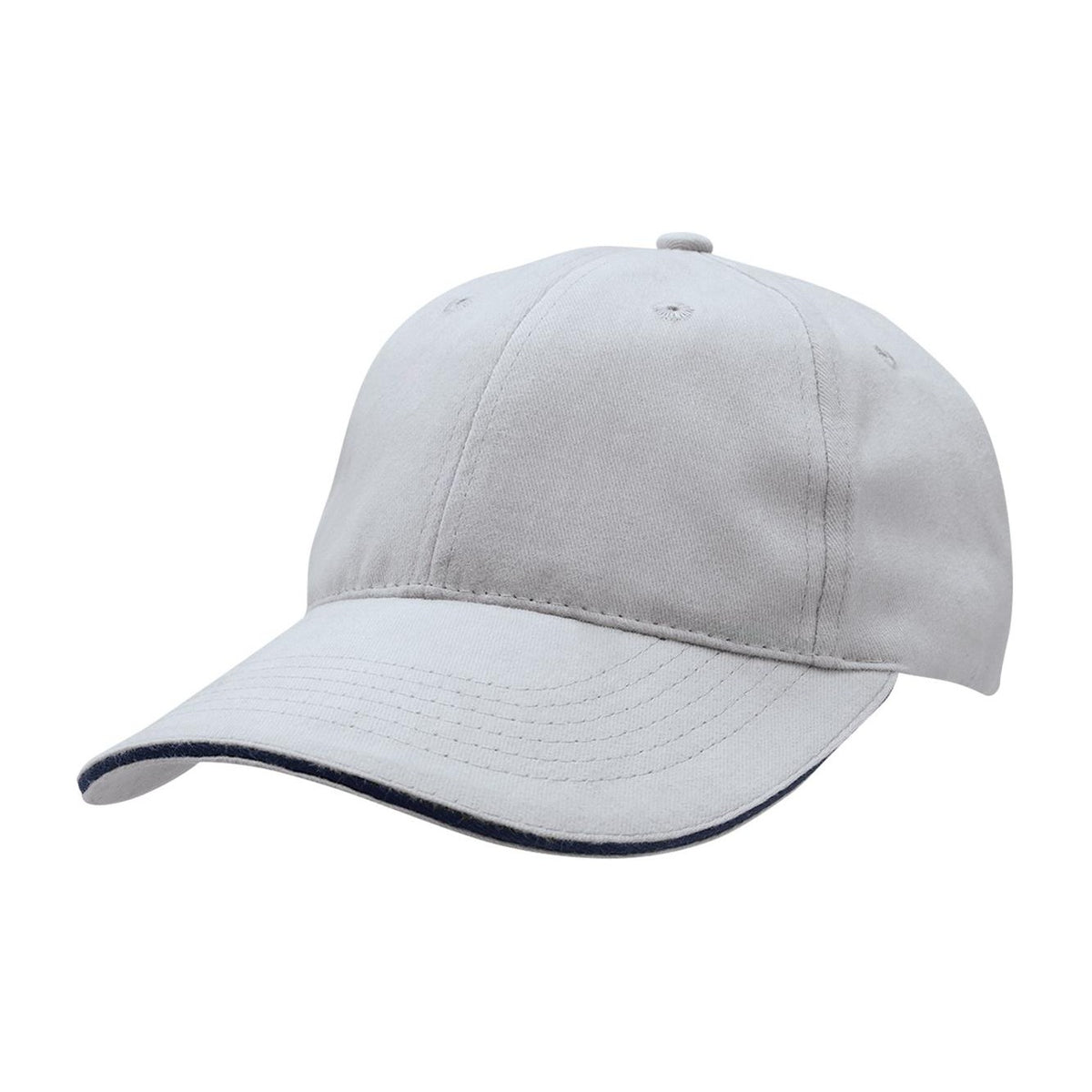 Legend Life Premium Soft Sandwich Peak Cap 8001 in Silver/Navy